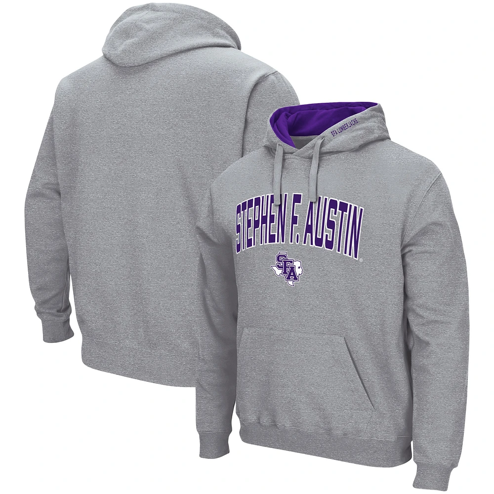 Colosseum gris chiné Stephen F Austin Bûcherons Arch and Logo Sweat à capuche pour homme
