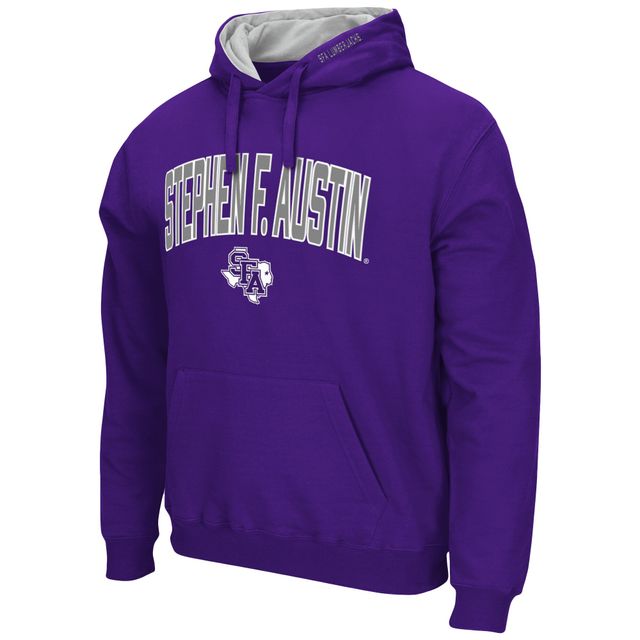Chandail à capuchon pour hommes Colosseum Purple Stephen F Austin Lumberjacks Arch and Logo