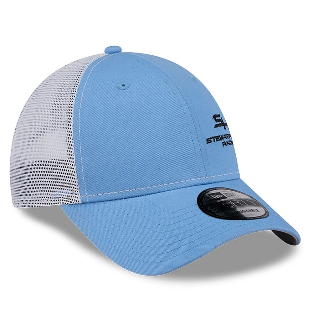 Men's New Era  Light Blue Stewart-Haas Racing 9FORTY Trucker Adjustable Hat