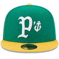 Men's New Era Green Stockton Ports Authentic Collection Alternate Logo 59FIFTY Fitted Hat
