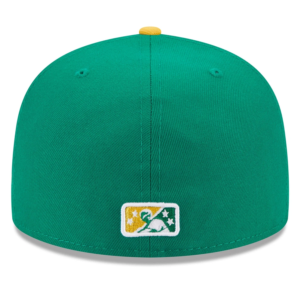 Men's New Era Green Stockton Ports Authentic Collection Alternate Logo 59FIFTY Fitted Hat