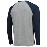 Men's Navy/Heathered Gray Sugar Land Space Cowboys Long Sleeve Baseball T-Shirt