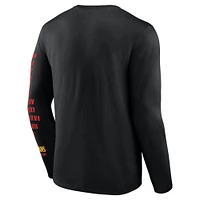Men's Fanatics Black Super Bowl LIX Marble Wordmark Long Sleeve T-Shirt