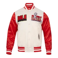 Men's Pro Standard Cream Super Bowl LIX Sublimated Satin Full-Snap Jacket