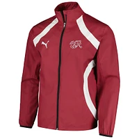 Men's Puma Red Switzerland National Team 2024 Pre-Match Full-Zip Hoodie Jacket