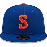 Men's New Era Blue Syracuse Mets Authentic Collection 59FIFTY Fitted Hat
