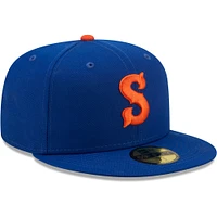 Men's New Era Blue Syracuse Mets Authentic Collection 59FIFTY Fitted Hat