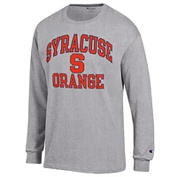 Men's Champion Heather Gray Syracuse Orange High Motor Long Sleeve T-Shirt
