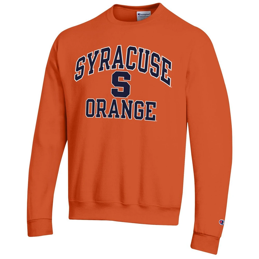 Men's Champion Orange Syracuse High Motor Pullover Sweatshirt