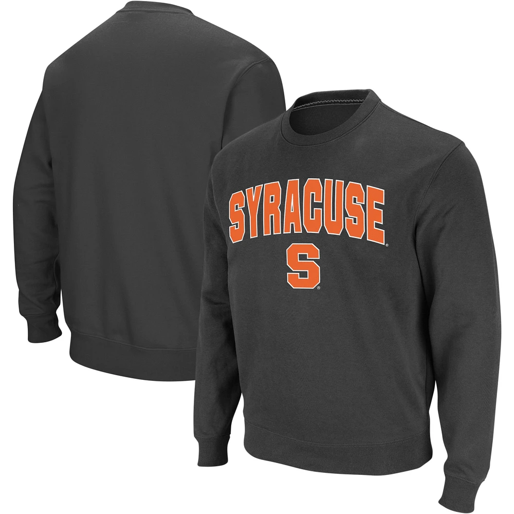 Men's Colosseum Charcoal Syracuse Orange Arch & Logo Crew Neck Sweatshirt