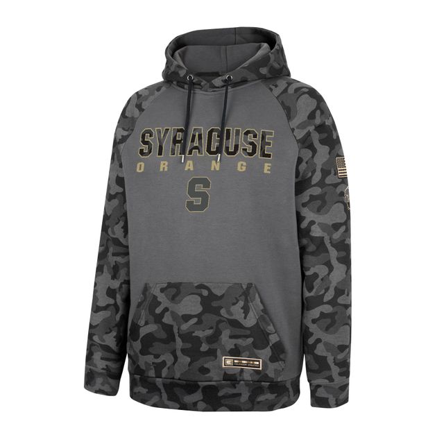Colosseum Charcoal Syracuse Orange OHT Military Appreciation Camo Stack Raglan Sweat à capuche pour homme