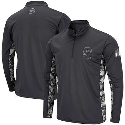 Colosseum Charcoal Syracuse Orange OHT Military Appreciation Digital Camo Lightweight Quarter-Zip Pullover