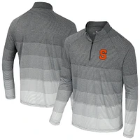 Men's Colosseum  Gray Syracuse Orange AI Striped Mesh Quarter-Zip Raglan Windshirt