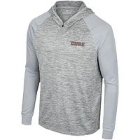 Men's Colosseum Gray Syracuse Orange Cybernetic Raglan Quarter-Zip Hooded Top