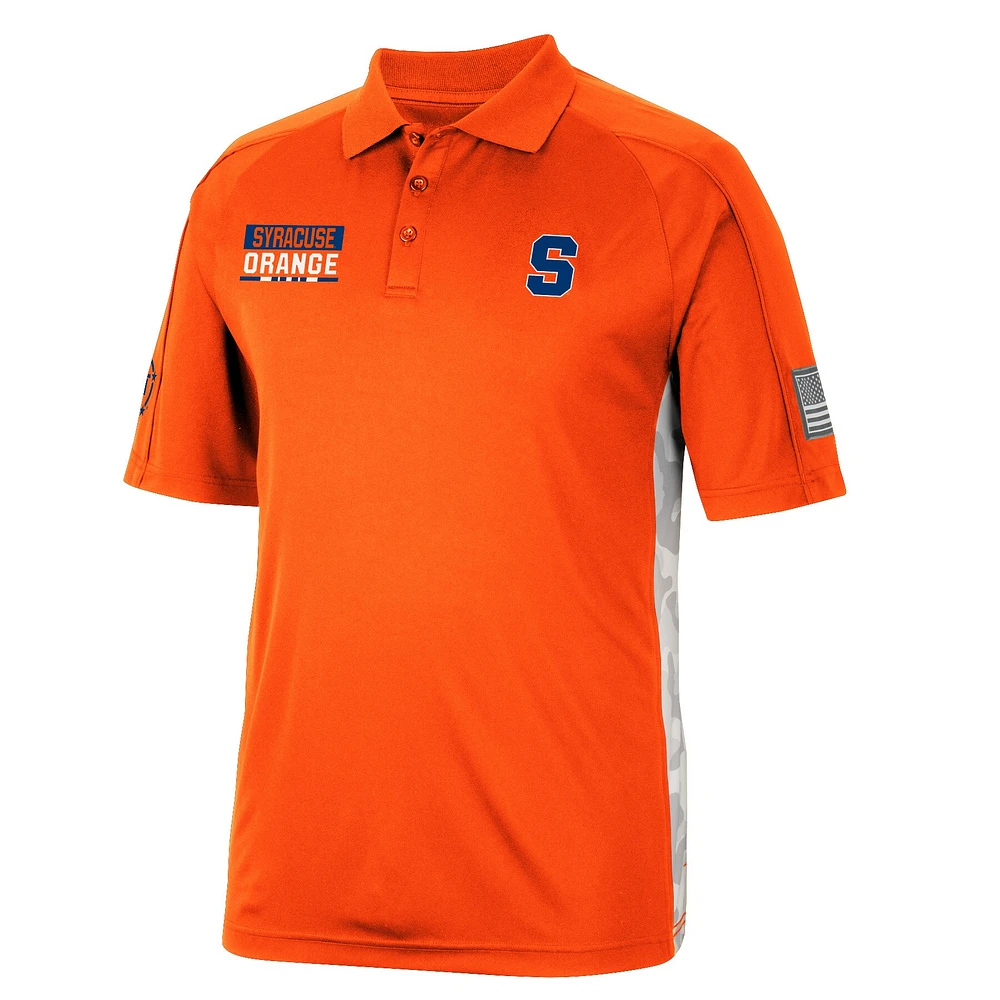 Men's Colosseum Orange Syracuse OHT Military Appreciation Snow Camo Polo