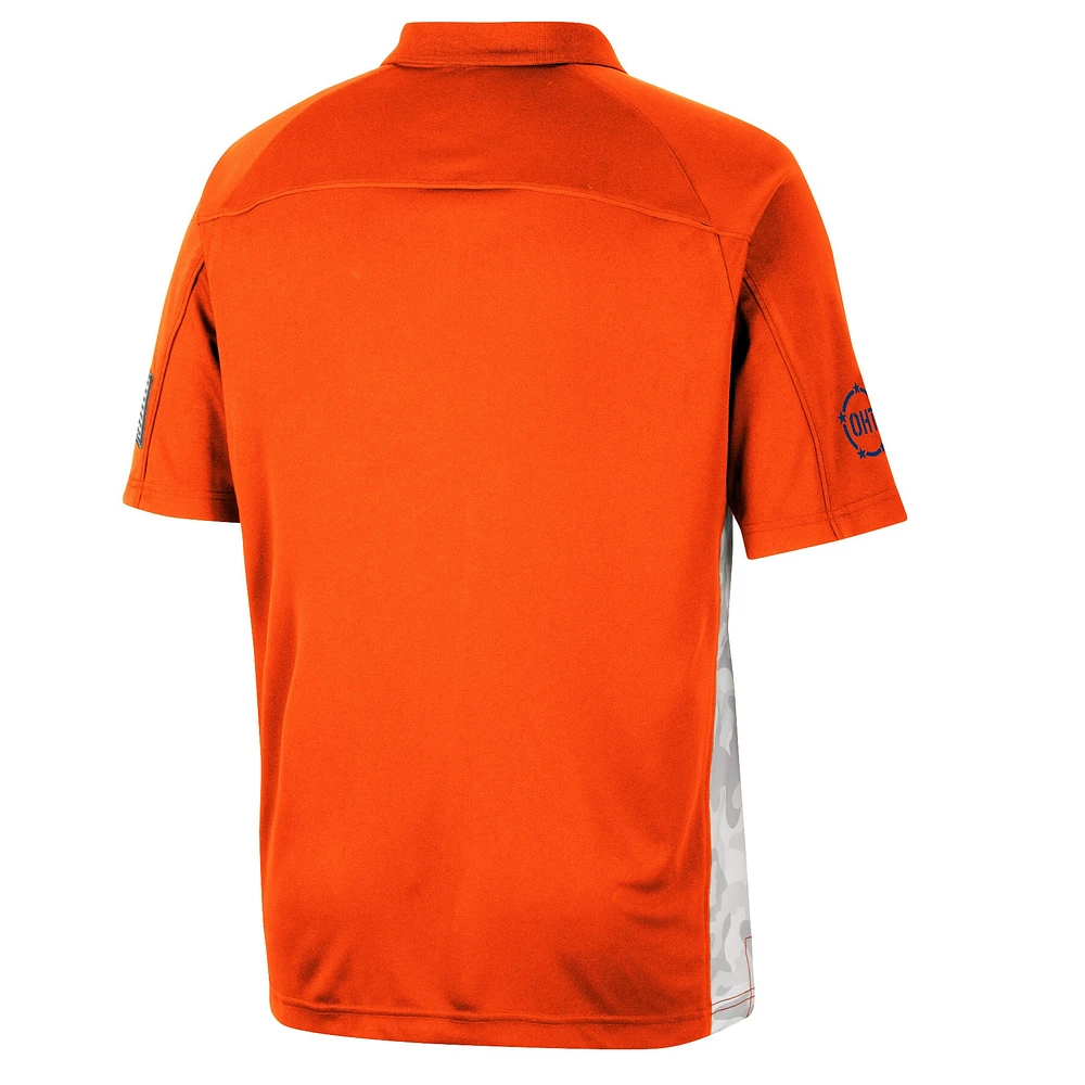 Men's Colosseum Orange Syracuse OHT Military Appreciation Snow Camo Polo