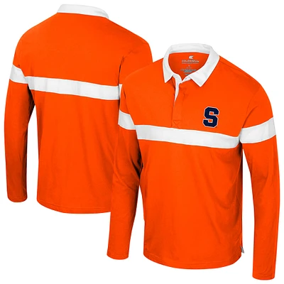 Polo à manches longues orange Colosseum Syracuse pour homme Too Cool For School