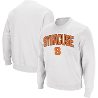 Men's Colosseum White Syracuse Orange Arch & Logo Crew Neck Sweatshirt