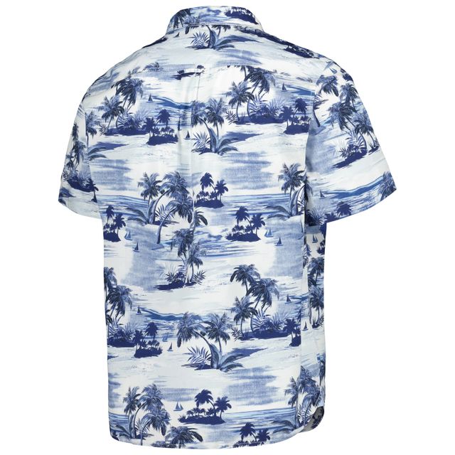 Chemise boutonnée Tommy Bahama Navy Orange Syracuse Tropical Horizons pour homme
