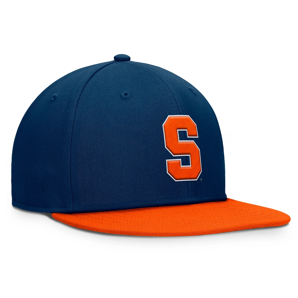 Casquette Snapback Orange Syracuse pour homme Top of the World bleu marine