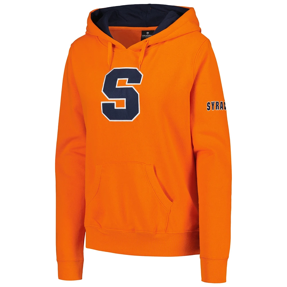 Women's Colosseum  Orange Syracuse Big Logo Pullover Hoodie