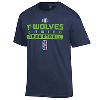T-shirt unisexe Champion Navy T-Wolves Gaming On-Court 2K League Authentic Practice