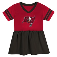 Girls Toddler Red Tampa Bay Buccaneers Stadium Lights Fashion Jersey V-Neck Dress