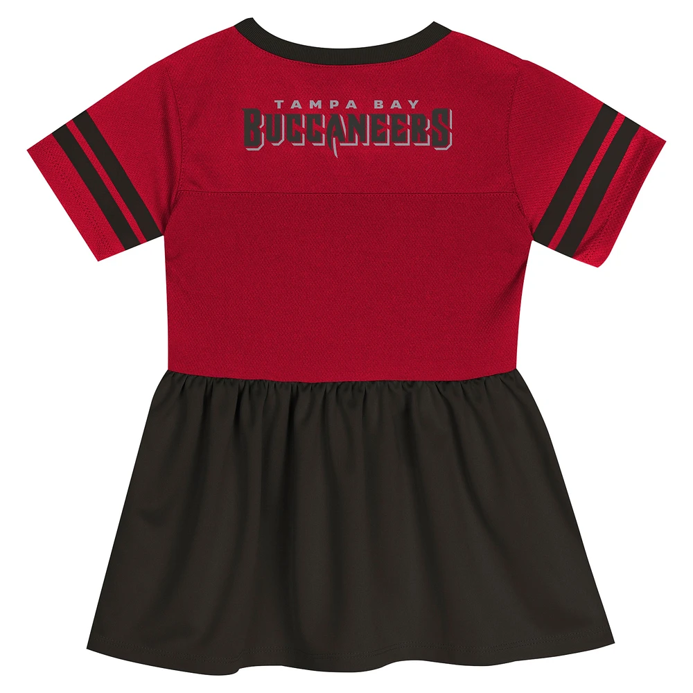 Girls Toddler Red Tampa Bay Buccaneers Stadium Lights Fashion Jersey V-Neck Dress