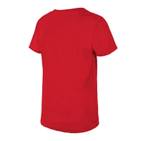 Girls Youth New Era Red Tampa Bay Buccaneers Reverse Sequin V-Neck T-Shirt