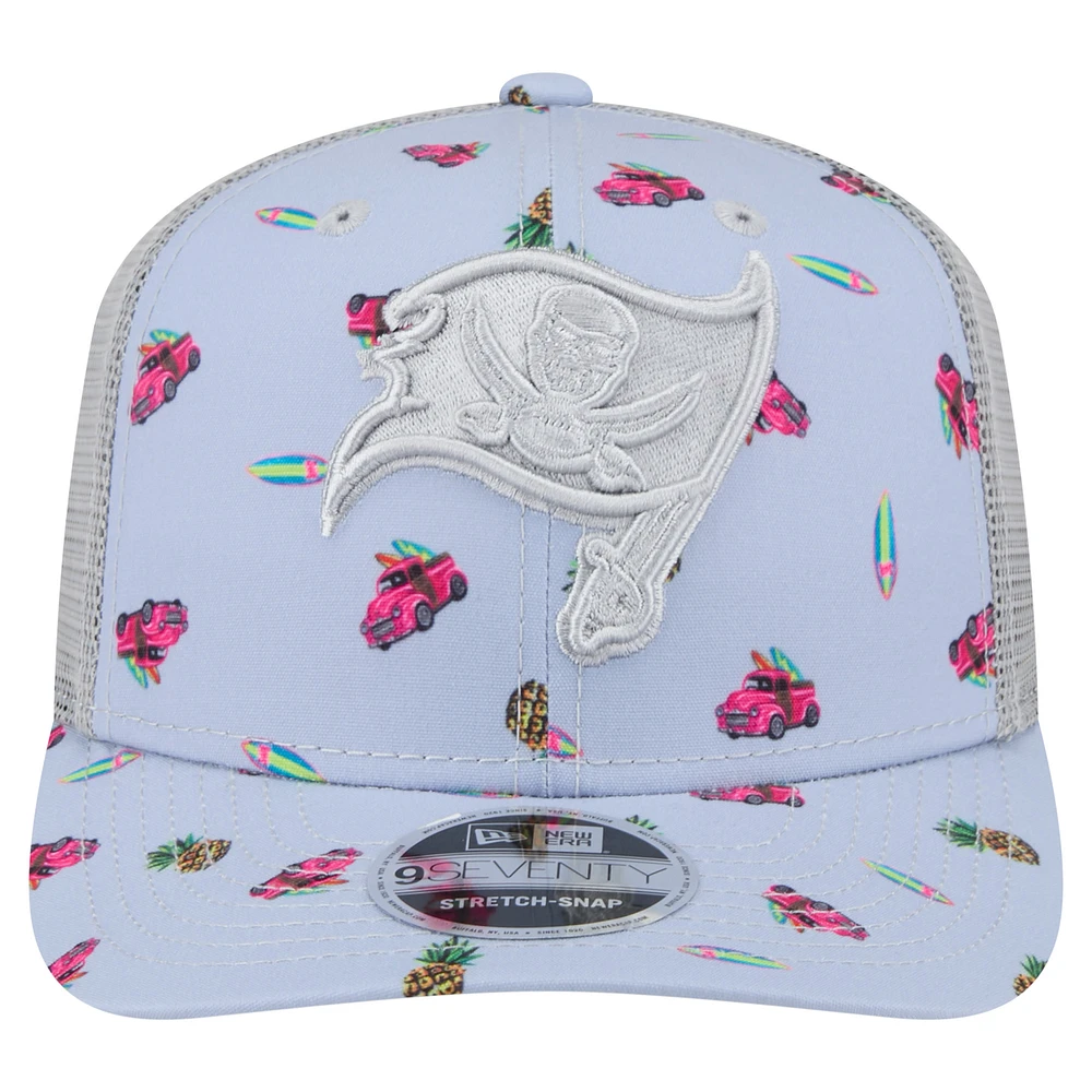 Casquette ajustable 9SEVENTY bleu clair Tampa Bay Buccaneers Adventure Surfboard de New Era pour homme