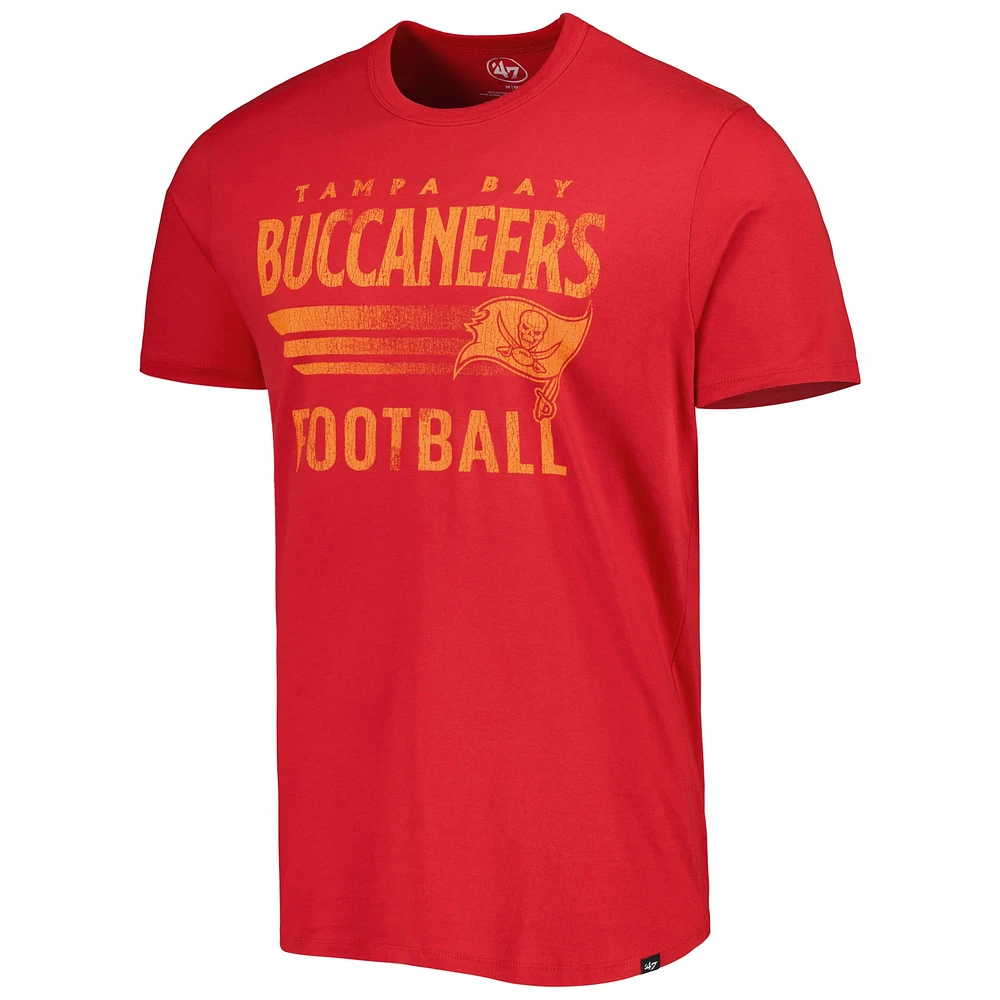 T-shirt '47 Red Tampa Bay Buccaneers Wordmark Rider Franklin pour homme