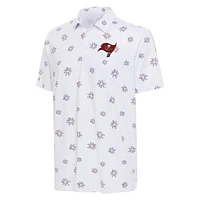 Men's Antigua White Tampa Bay Buccaneers Fireworks Polo