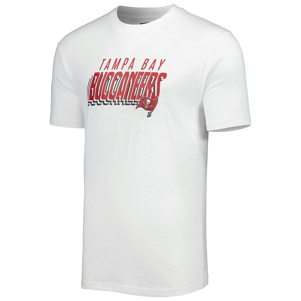 Concepts Sport Ensemble de nuit T-shirt et short Downfield Tampa Bay Buccaneers Charbon bois/Blanc pour homme