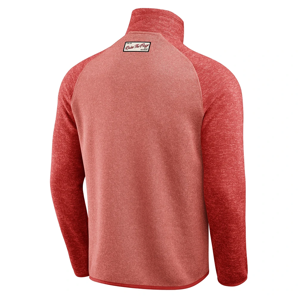 Men's Darius Rucker Collection by Fanatics Red Tampa Bay Buccaneers Tonal Quarter-Zip Jacket