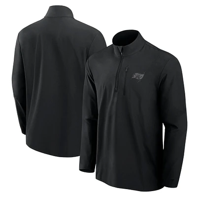 Men's Fanatics Black Tampa Bay Buccaneers Front Office Micro Tonal Quarter-Zip Pullover