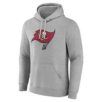 Men's Fanatics Heather Gray Tampa Bay Buccaneers Deliver Fleece Pullover Hoodie