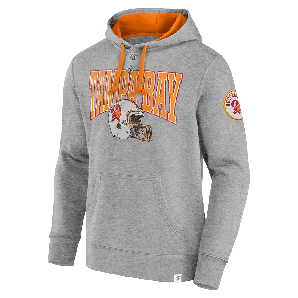 Men's Fanatics  Heather Gray Tampa Bay Buccaneers Label Maker Pullover Hoodie