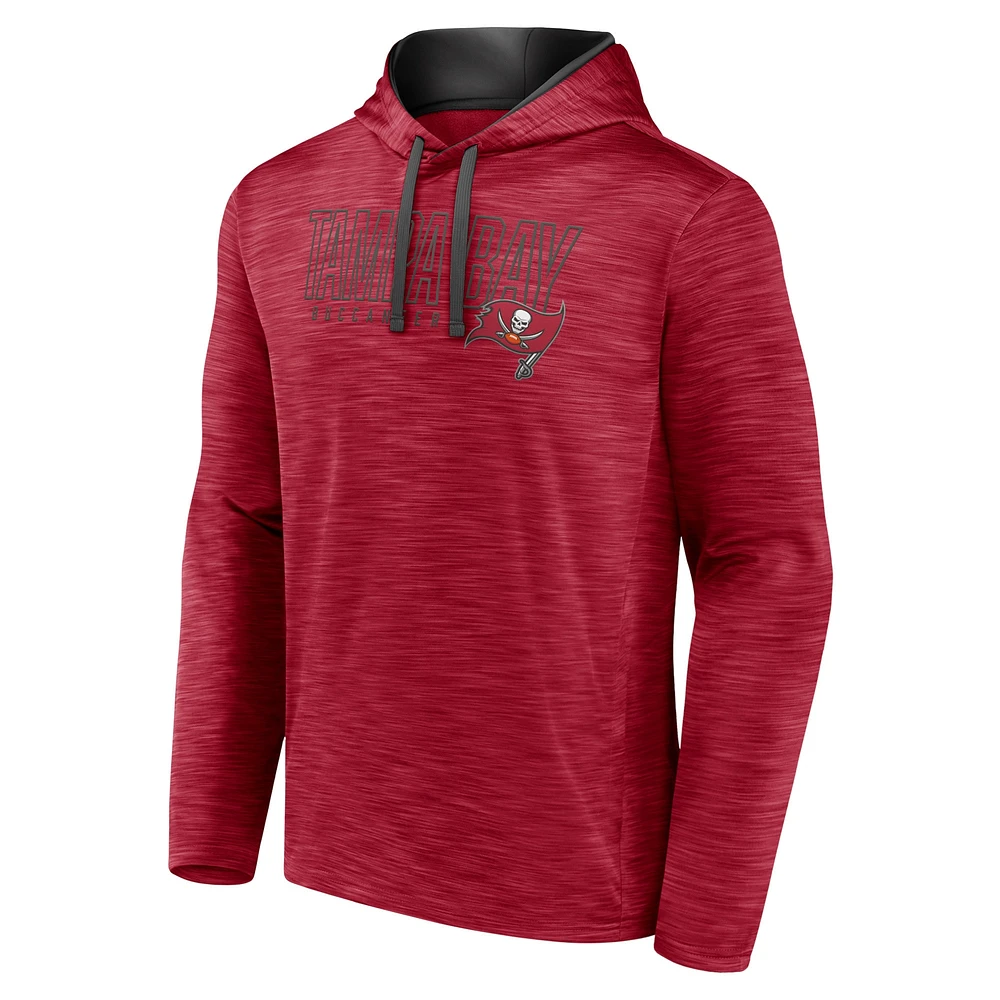 Men's Fanatics Heather Red Tampa Bay Buccaneers Hook and Ladder Pullover Hoodie