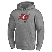Men's Fanatics Heathered Gray Tampa Bay Buccaneers Big & Tall Primary Logo Pullover Hoodie