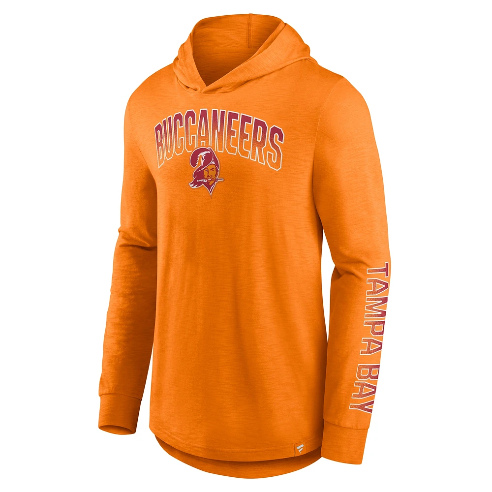 T-shirt à capuche manches longues Fanatics Orange Tampa Bay Buccaneers Front Runner pour hommes