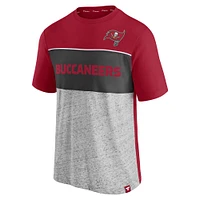 Men's Fanatics Red/Heathered Gray Tampa Bay Buccaneers Colorblock T-Shirt