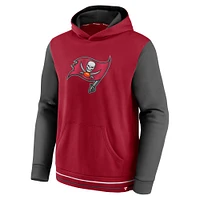 Men's Fanatics Red/Pewter Tampa Bay Buccaneers Block Party Pullover Hoodie