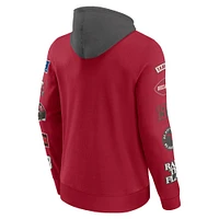 Men's Fanatics  Red/Pewter Tampa Bay Buccaneers Patched Out Pullover Hoodie