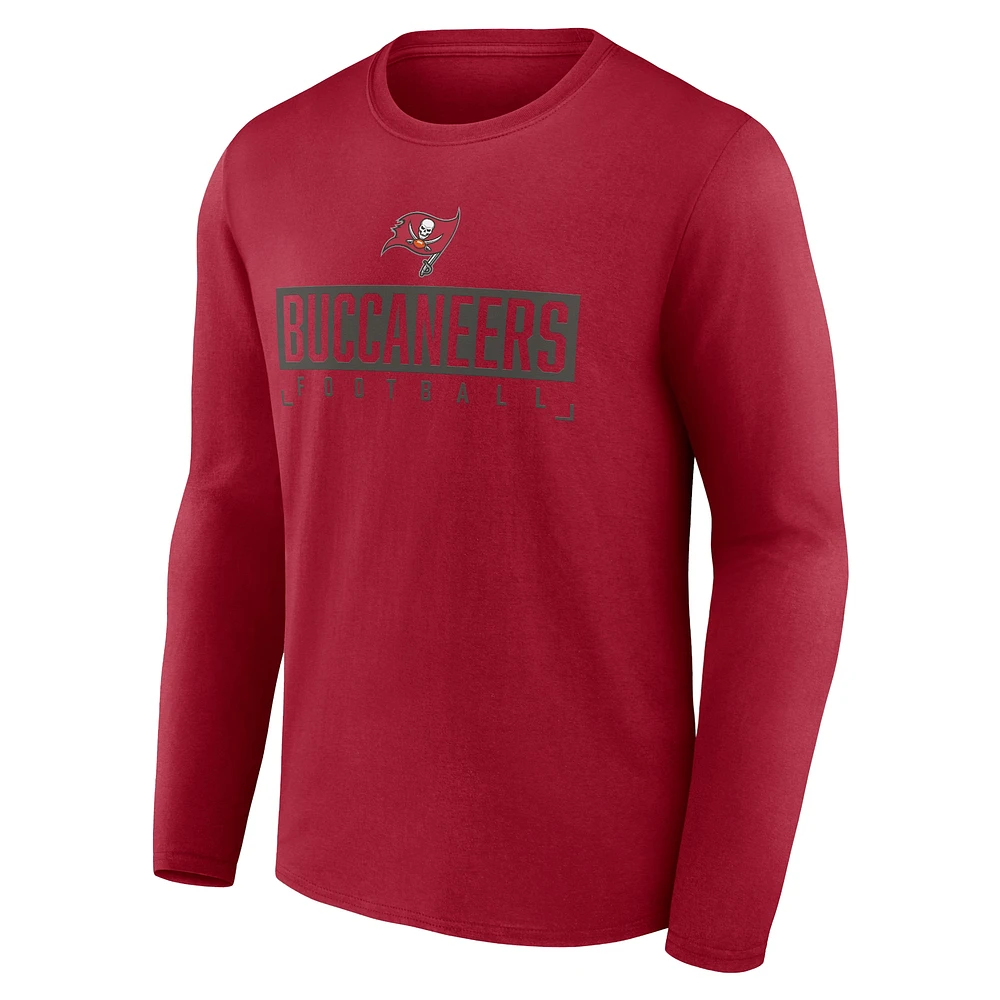 Men's Fanatics Red Tampa Bay Buccaneers Big & Tall Wordmark Long Sleeve T-Shirt