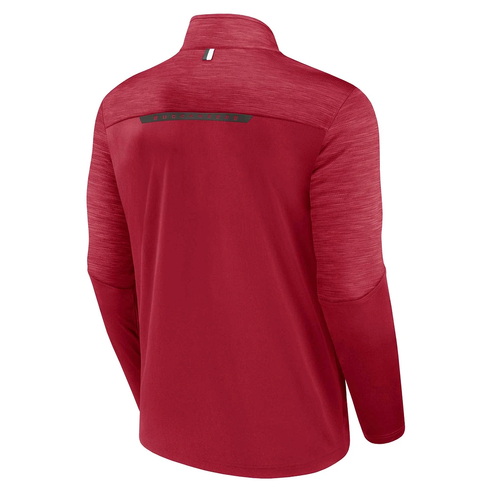 Men's Fanatics Red Tampa Bay Buccaneers Defender Evo Quarter-Zip Jacket