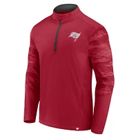 Men's Fanatics Red Tampa Bay Buccaneers Defender Quarter-Zip Sweatshirt