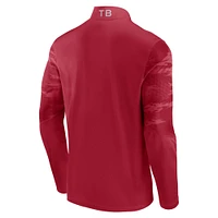 Men's Fanatics Red Tampa Bay Buccaneers Defender Quarter-Zip Sweatshirt
