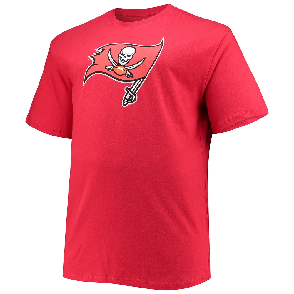 Men's Fanatics Tom Brady Red Tampa Bay Buccaneers Big & Tall Player Name Number T-Shirt