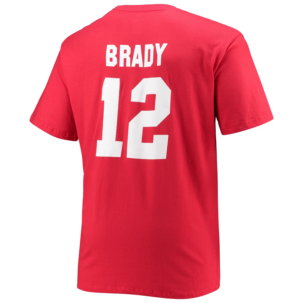 Men's Fanatics Tom Brady Red Tampa Bay Buccaneers Big & Tall Player Name Number T-Shirt
