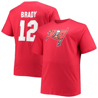 Men's Fanatics Tom Brady Red Tampa Bay Buccaneers Big & Tall Player Name Number T-Shirt